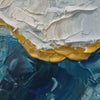Golden Tide: Original Textured Impasto Ocean Wave Oil Painting - Blue and Gold Seascape Wall Art