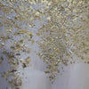 Golden Drizzle: Gold Leaf Abstract Painting | Grey and Gold Wall Art | Horizontal Canvas | Modern Decor