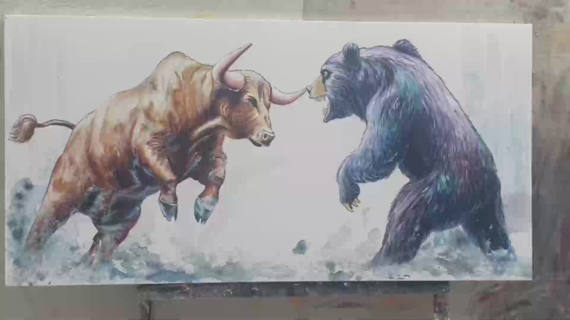 CLASH_OF_FORCES_Panoramic_Wildlife_Oil_Painting