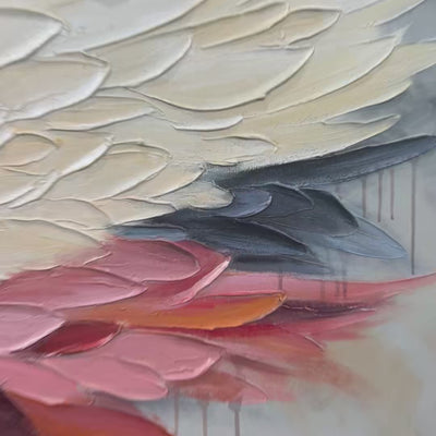 Seraph's Grace: Angelic Wings Impasto Oil Painting Canvas Wall Art Decor