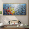 Autumn Aspen: Colorful Textured Forest Landscape Impasto Painting for Living Room