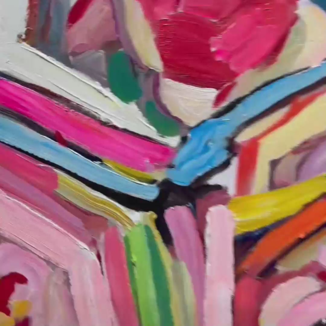 HEXAGONAL HARMONY: Textured Abstract Impasto Oil Painting