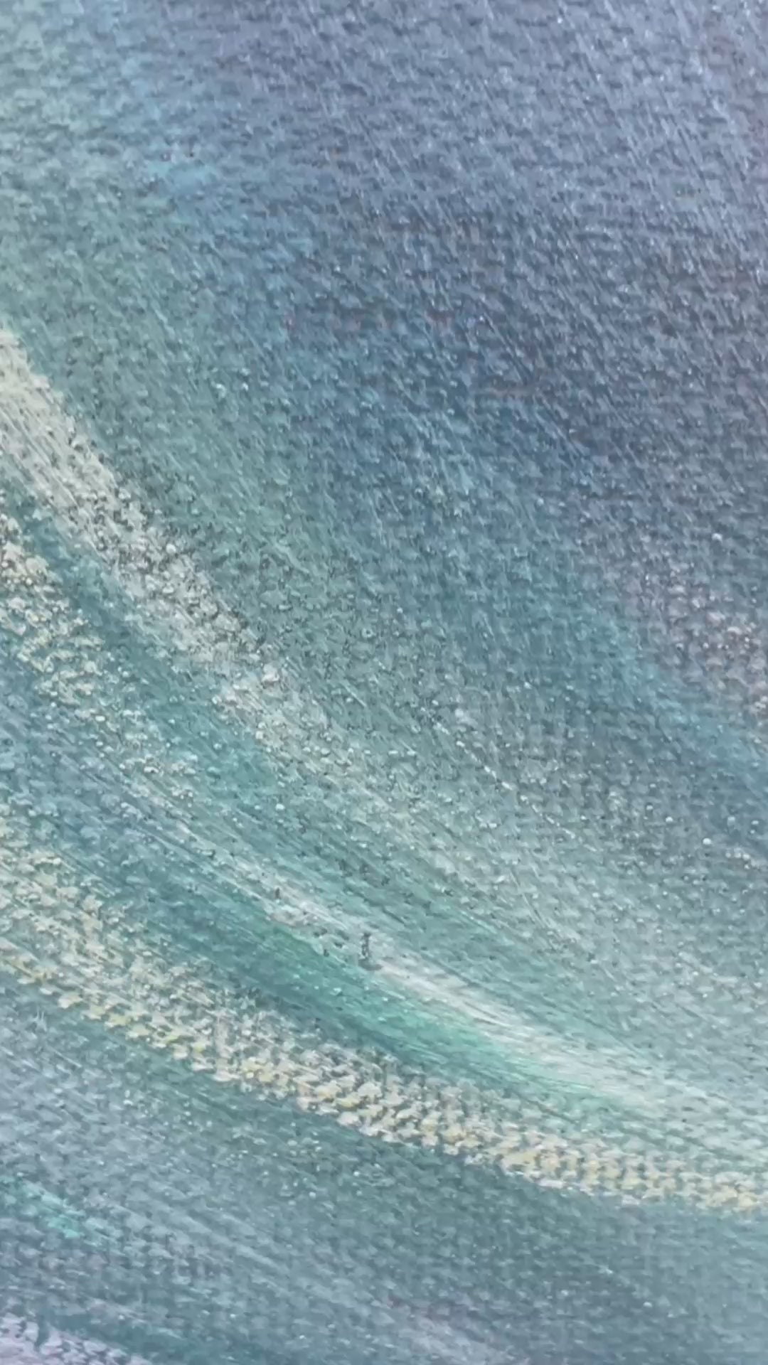 OCEAN'S EMBRACE: Panoramic Ocean Sunset Painting in Teal and Orange