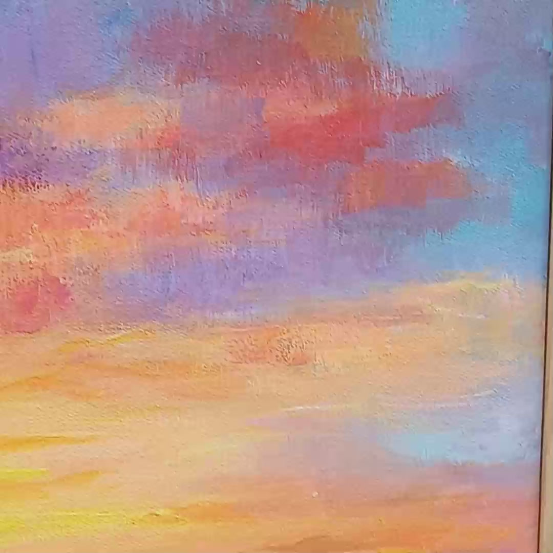Ready to Ship ｜GOLDEN HOUR: Vibrant Sunset Seascape Oil Painting