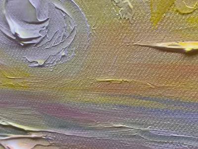 Golden Horizon: Original Panoramic Coastal Sunset Oil Painting - Ocean Seascape Wall Art