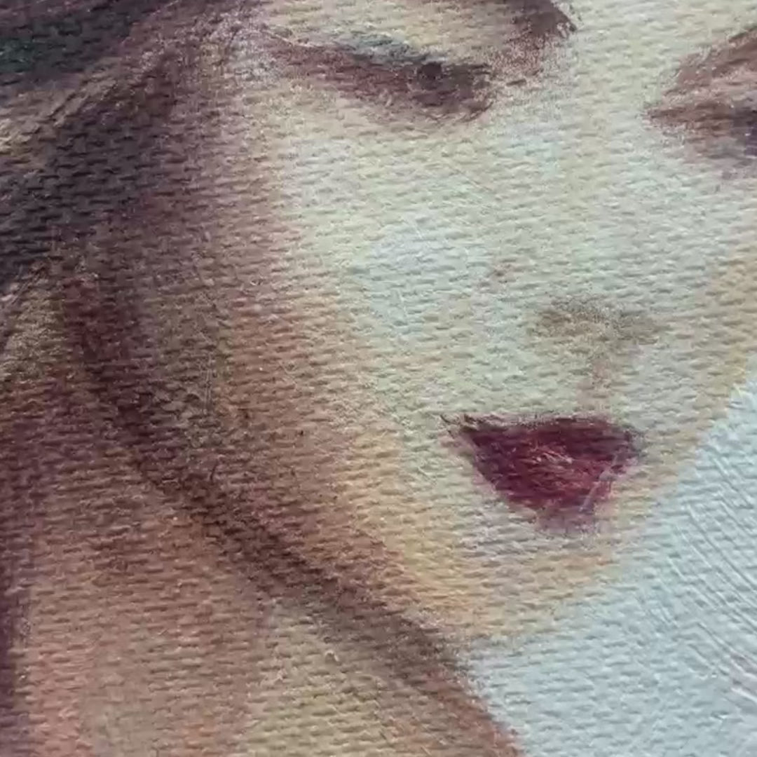 Elegant Lady Oil Painting - Abstract Red Dress Wall Art for Home Decor