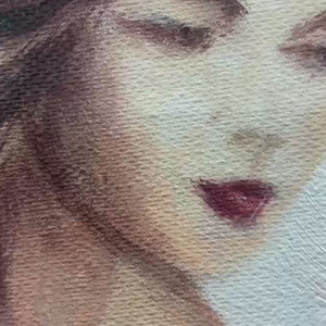Elegant Lady Oil Painting - Abstract Red Dress Wall Art for Home Decor