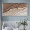Desert Flow: Textured Abstract Landscape Painting in Brown and Beige for Living Room