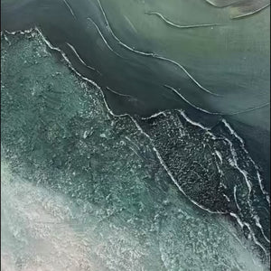 VERDANT RIFT Textured Wabi Sabi Abstract Landscape Painting