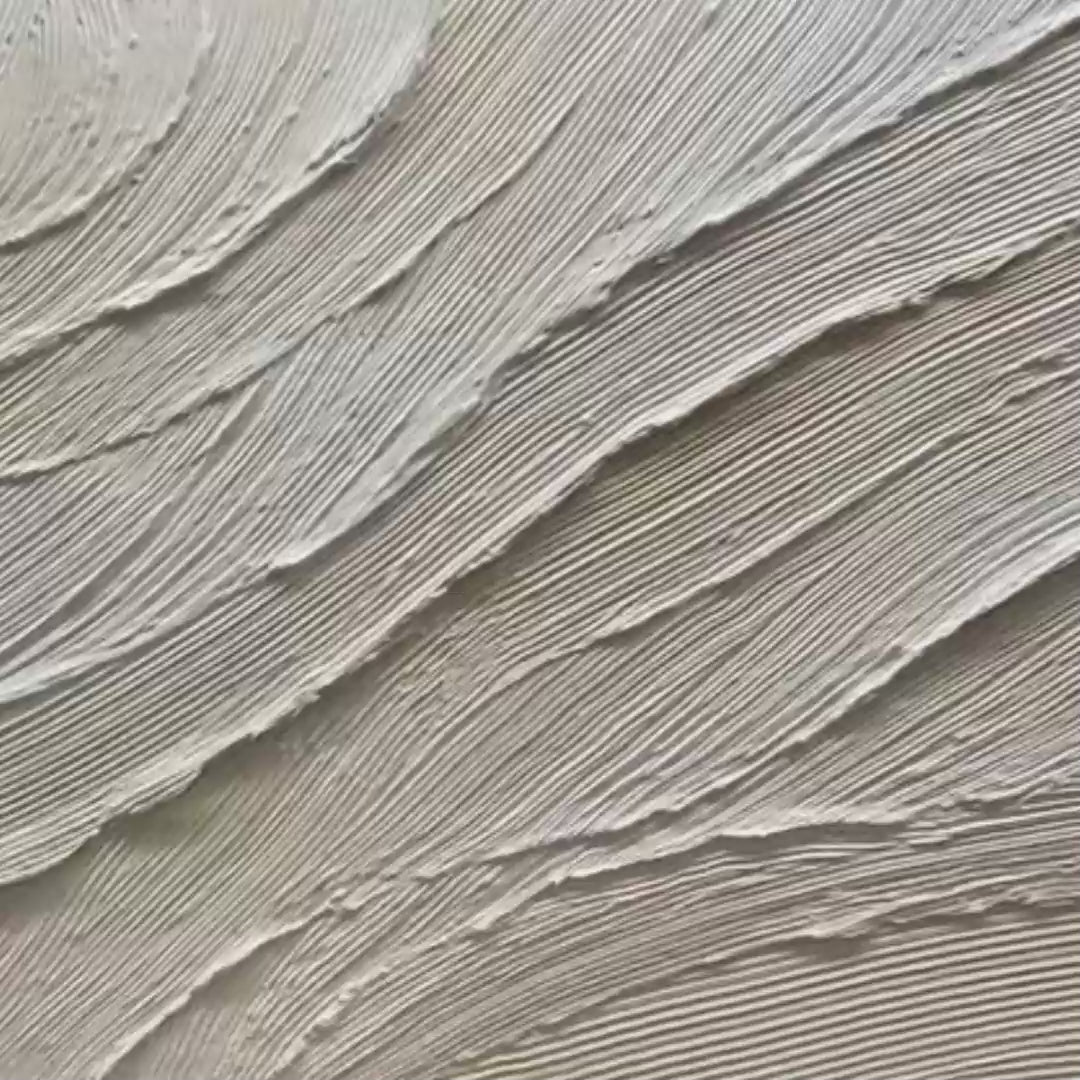 DESERT FLOW beige abstract minimalist textured painting for living room by Isabella Rossi.