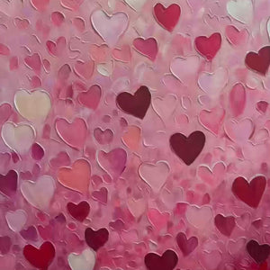 Heart Rain: Textured Impasto Abstract Oil Painting Canvas Wall Art Love Decor
