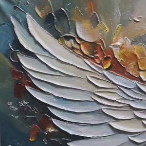 Angelic Wings: Original Symbolic Oil Painting - Textured Angel Wings Wall Art Decor