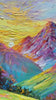 ALPINE BLOOM: Impasto Colorful Mountain Landscape Painting