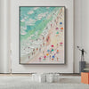 Beach Day: Textured Beach Scene Painting with Colorful Umbrellas | Beach Decor