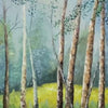 BIRCHLIGHT GLADE-Vertical Forest Landscape Oil Painting