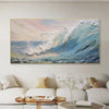 Cresting Wave Textured Seascape Painting Ocean Decor