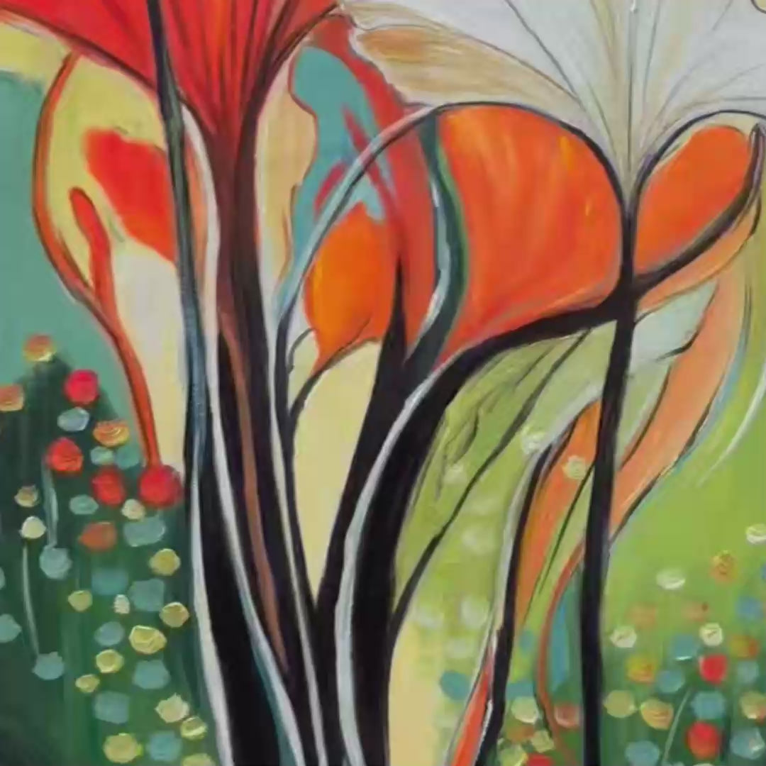 Abstract Floral Oil Painting | Modern Nature-Inspired Wall Art
