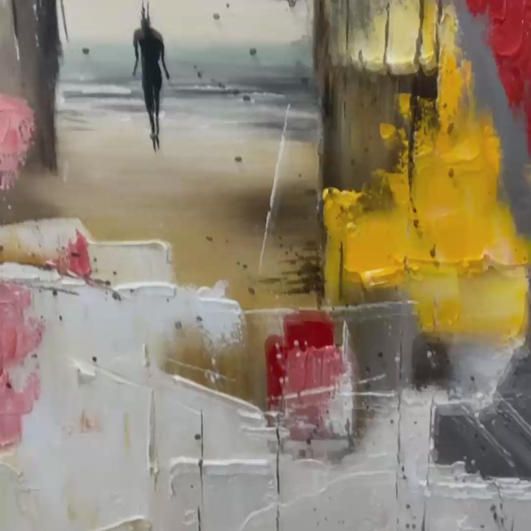 THRESHOLD: Textured Impasto Abstract Seaside Oil Painting