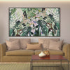 Secret Garden: Panoramic Green Botanical Landscape Painting for Tranquil Decor