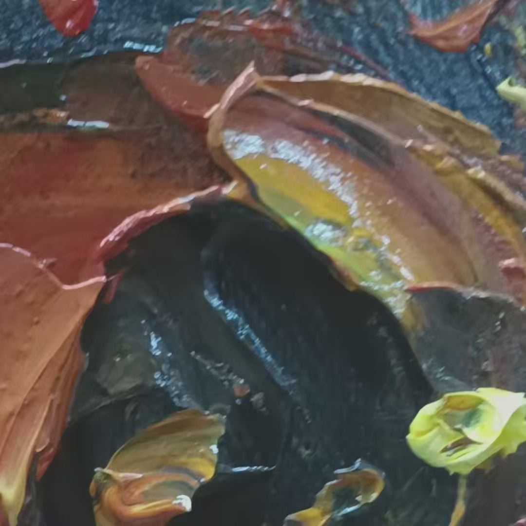 Golden Trio: Impasto Sunflower Oil Painting Canvas Wall Art Decor in Vibrant Yellow