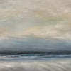 TWILIGHT COAST: Panoramic Coastal Landscape Painting, Horizontal Wall Art