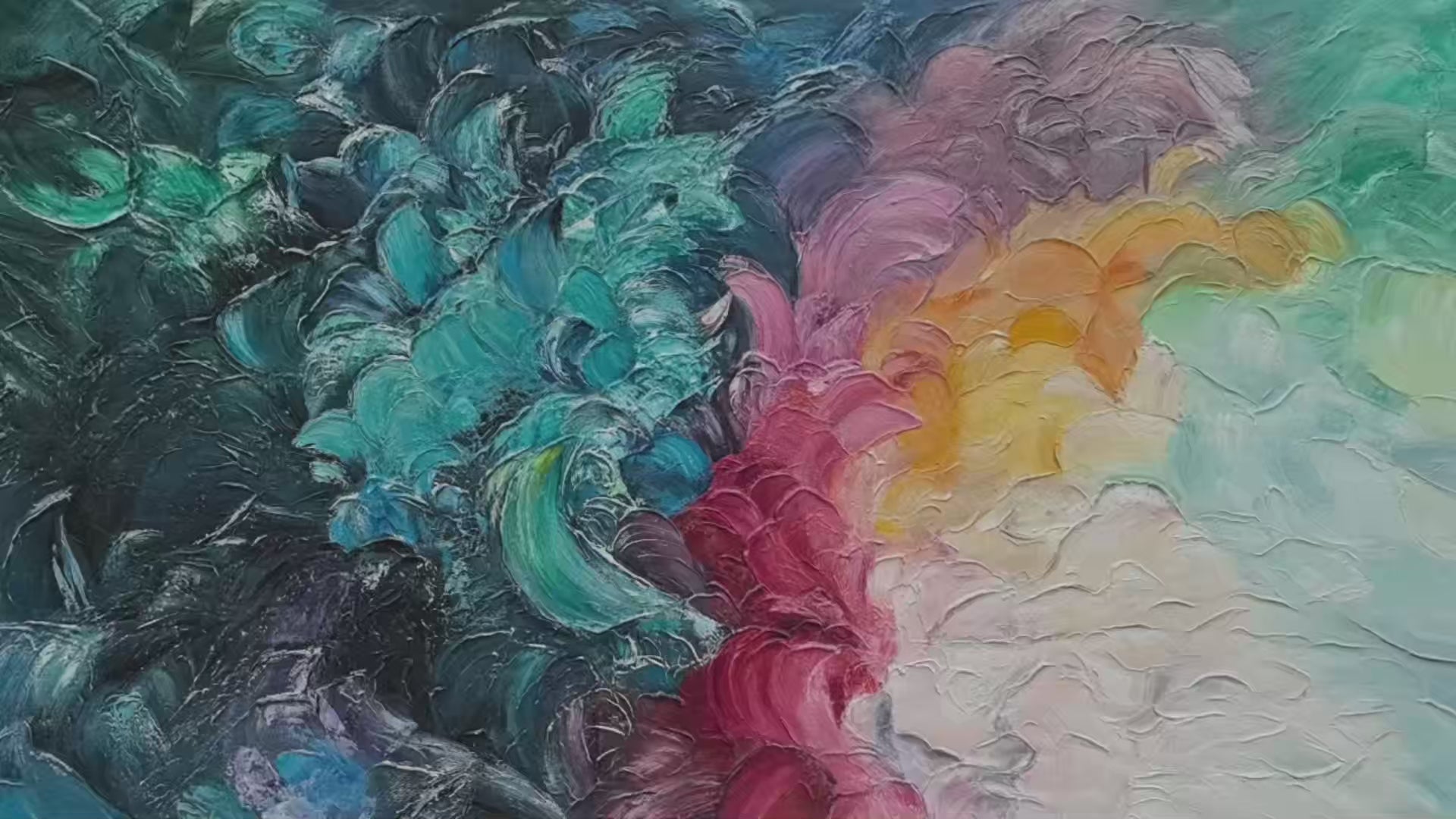 Dusk Whispers: Textured Abstract Impasto Oil Painting on Canvas