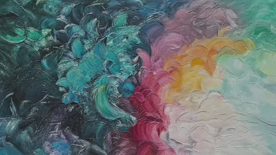 DUSK WHISPERS: Textured Abstract Impasto Oil Painting