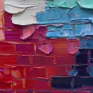 Chroma Flow: Original Textured Abstract Impasto Oil Painting - Colorful Modern Wall Art