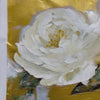 Golden Whispers: White Floral Painting | Gold Accents | Panoramic Canvas | Elegant Wall Art