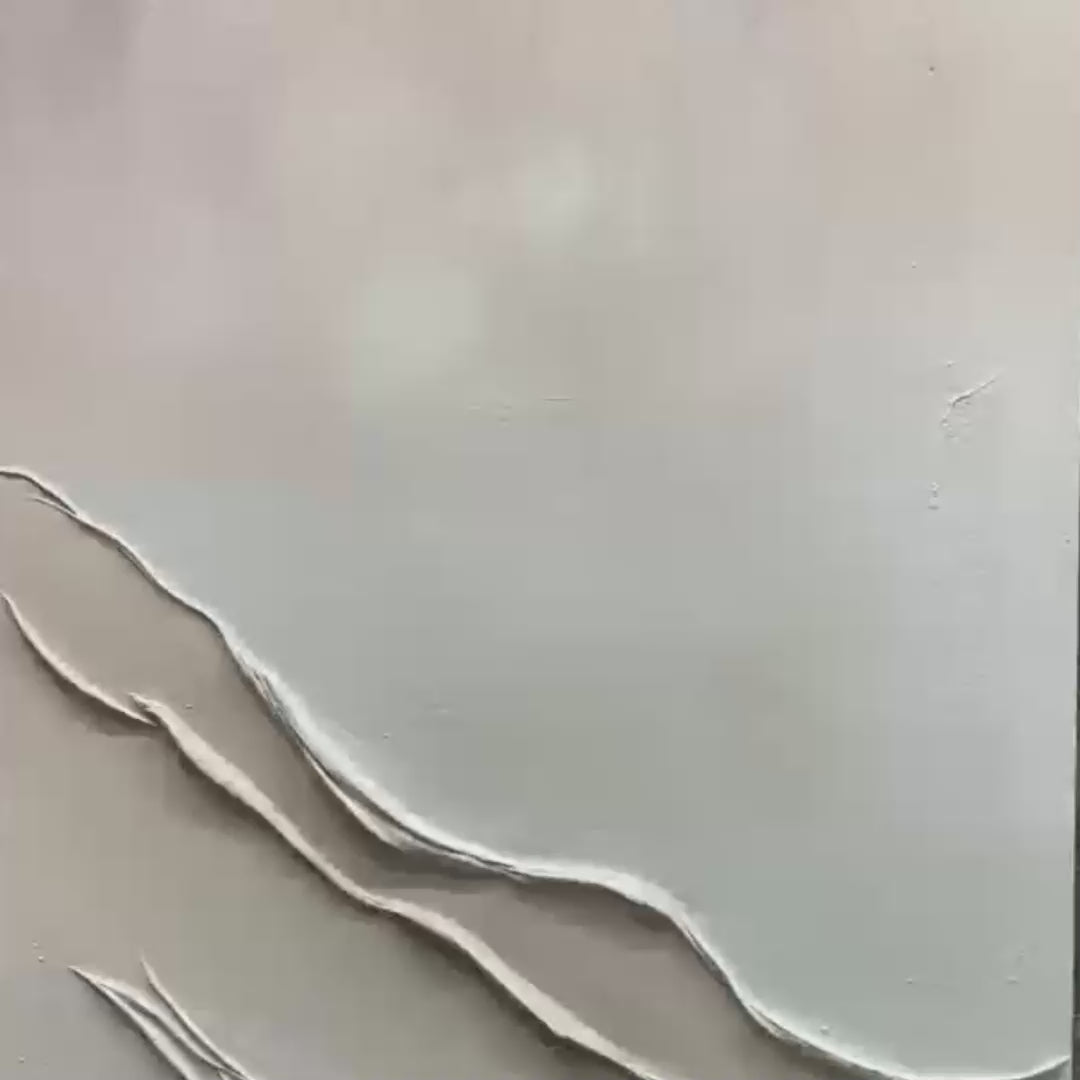 Beige Textured Abstract Diptych wall art set of 2, showcasing raised textured lines in a minimalist design.