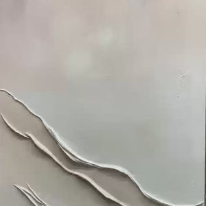 Beige Textured Abstract Diptych wall art set of 2, showcasing raised textured lines in a minimalist design.