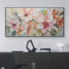 Peach Blossom: Textured Impasto Floral Painting in Peach and White