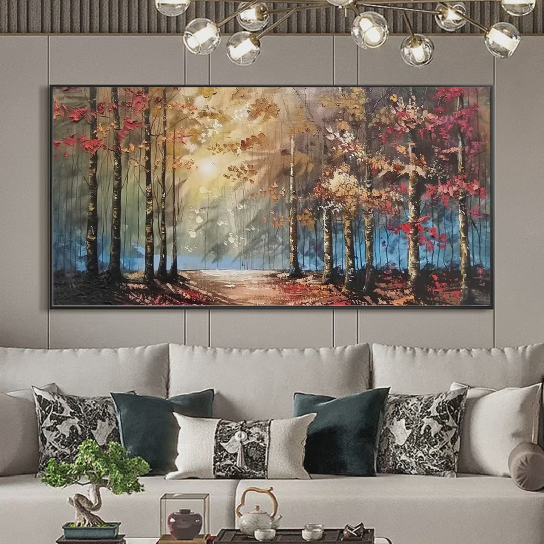 AUTUMN TRAIL Original Oil Painting | Forest Landscape Art