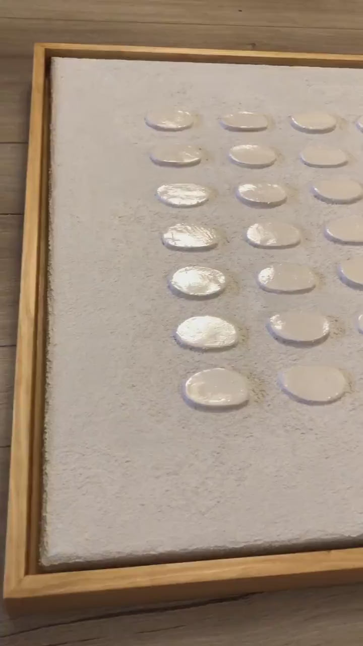 ZEN GRID: Minimalist Textured Relief Abstract Painting