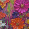 Vertical Impasto Floral Painting, Vibrant Colorful Flowers, Textured Wall Art