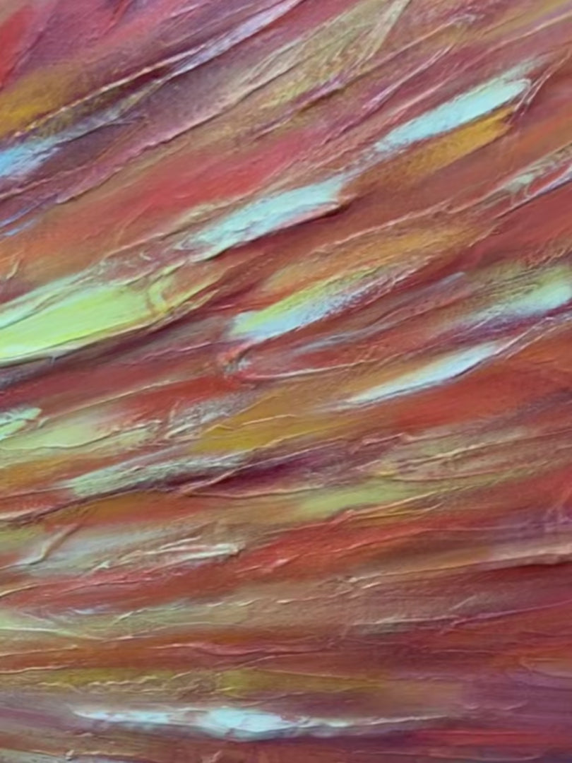 Solar Flare: Original Impasto Abstract Oil Painting - Dynamic