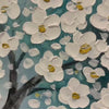 Blossom Dream: White Floral Impasto Oil Painting Canvas Wall Art Decor