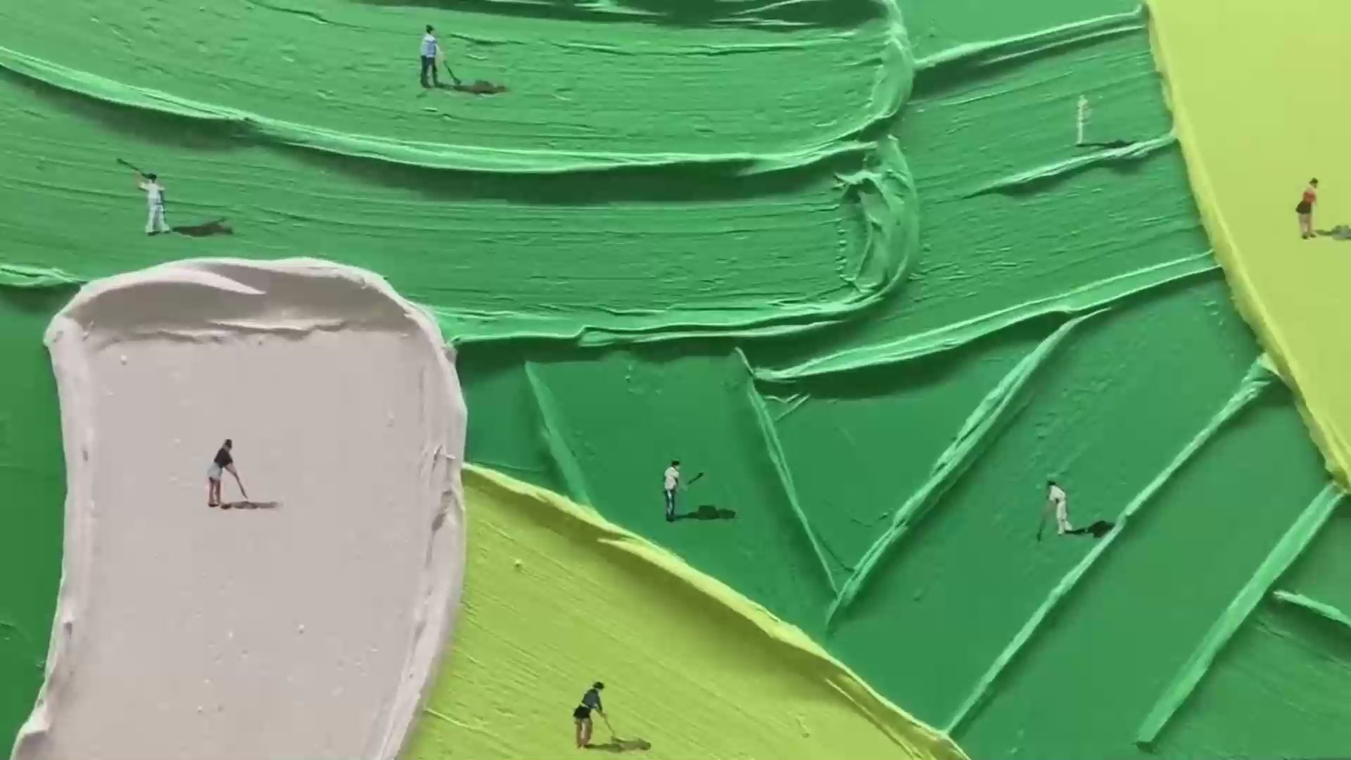 GREEN SWING: Textured Impasto Golf Scene Painting
