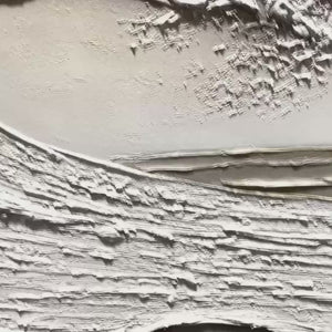WHITE CREST: Textured Minimalist Ocean Wave Painting