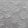 Blanc Bloom: textured white floral impasto painting with 3D effect, gold frame. Elegant and romantic artwork for bedrooms.