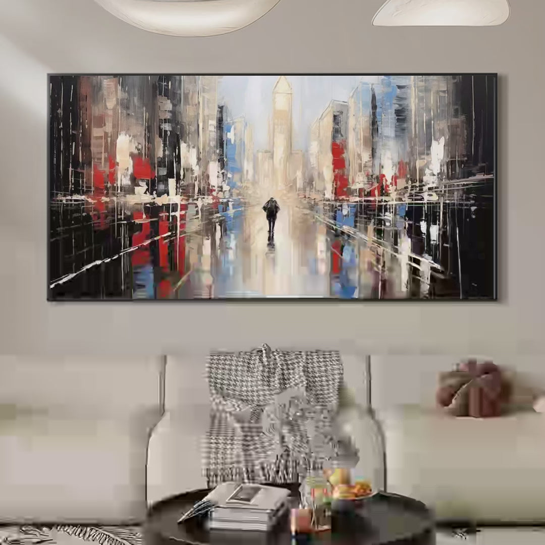 Urban Solitude Minimalist Cityscape Painting City Decor