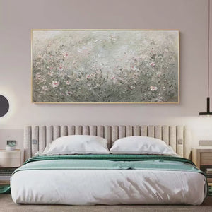 Whispering Meadow: Impressionistic Wildflower Landscape Painting | Floral Decor
