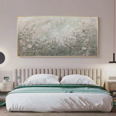 Whispering Meadow: Impressionistic Wildflower Landscape Painting | Floral Decor