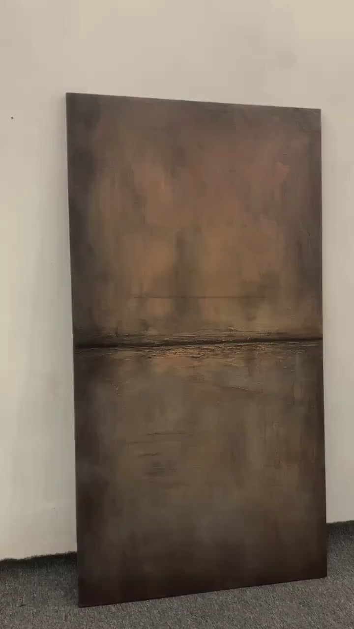 Umber Abstract Landscape: Abstract Painting | Brown Decor