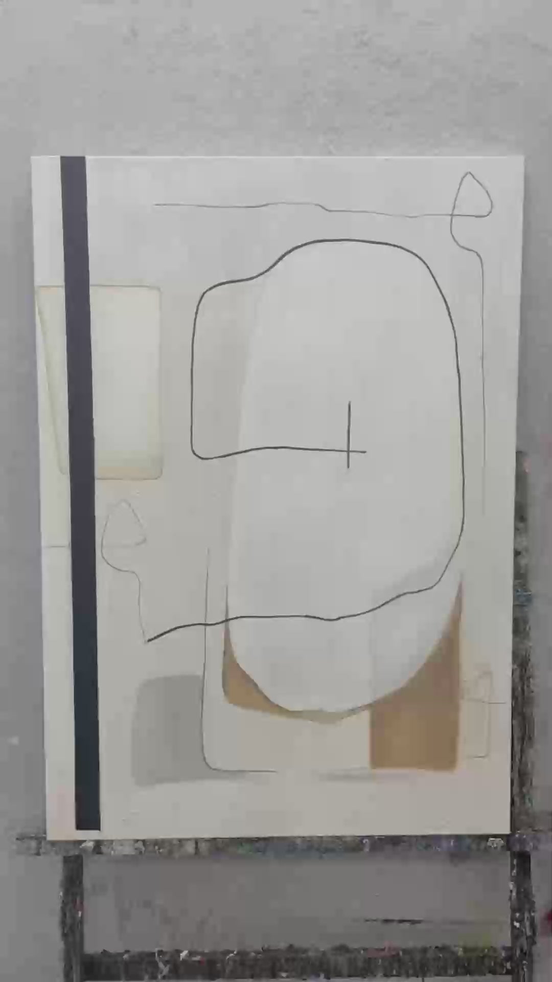 MINIMALIST ABSTRACT: Neutral Abstract Painting, Square Wall Art