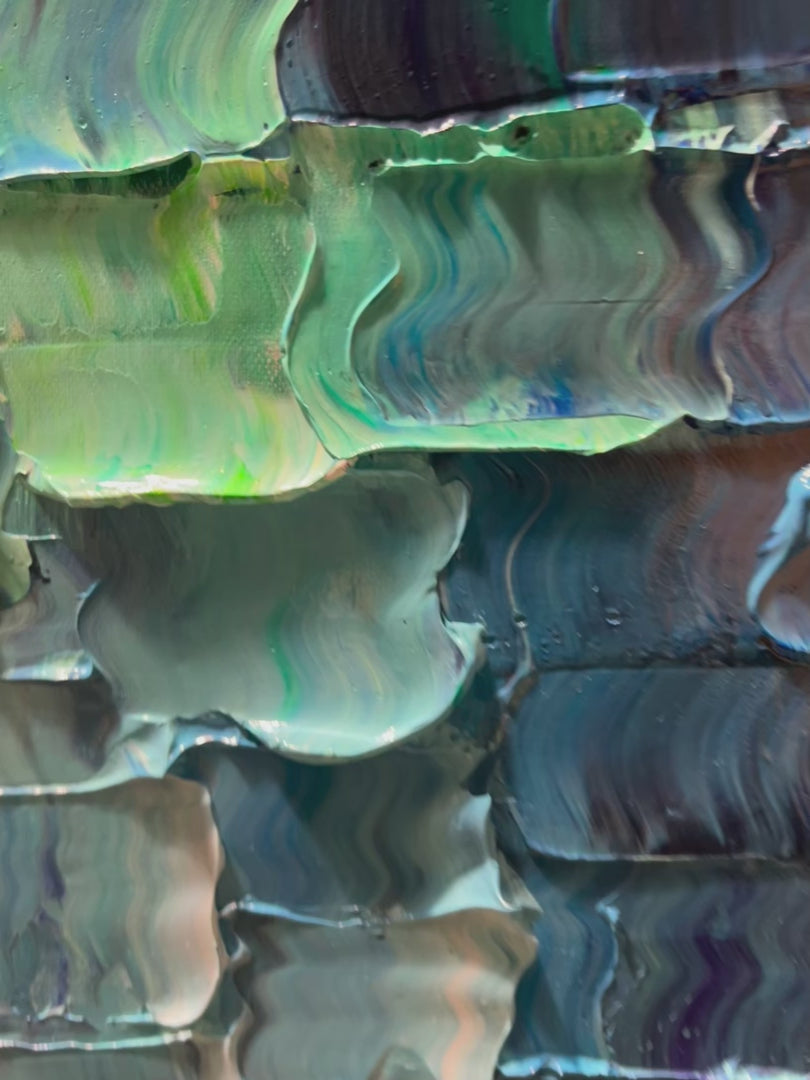 Chromatic Flow: Original Impasto Abstract Oil Painting - Textured Colorful Wall Art