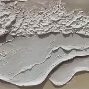 SERENITY TIDE: Textured Minimalist Beach Scene Painting