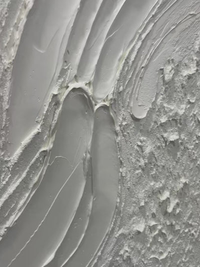 White Sands: Textured Abstract Painting | Off-White | Panoramic Canvas | Minimalist Wall Art