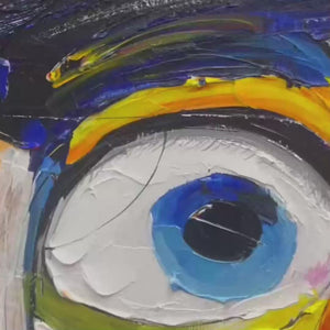 Laughing Eyes: Original Impasto Clown Portrait Oil Painting - Colorful Whimsical Wall Art