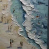 SUNLIT TIDELINE: Textured Palette Knife Beach Scene Painting
